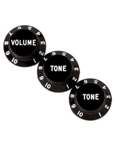 Fender® Strat® Pot Knobs (V/T/T) black 