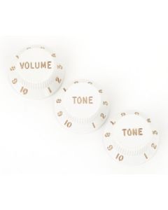 Fender® Strat® Pot Knobs (V/T/T) white 