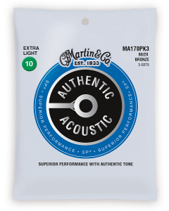 Martin MA170 3 PACK Bronce Wound 010/047