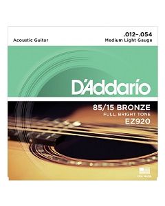 D'Addario 85/15 Bronze snarenset akoestisch, Medium Light 12-16-25-34-44-54