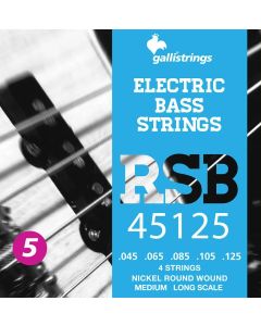Galli Rock Star snarenset 5-snarige basgitaar, nickel roundwound, medium, 045-065-085-105-125