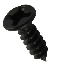 Screw, black, 3x10mm, 12pcs, flat head, tapping