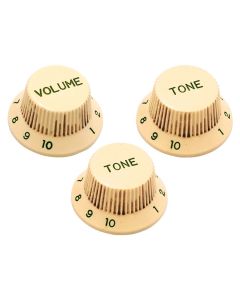 Hosco Japan 60's ST style knob set, 1V + 2T, relic aged cream