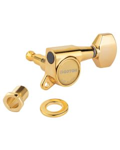 Gotoh SG381 machine heads with Magnum Lock and 07 buttons, 6L, gold