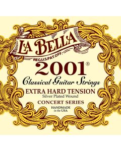 LaBella 2001 Series snarenset klassiek, professional, extra hard tension, clear nylon trebles, silverplated basses