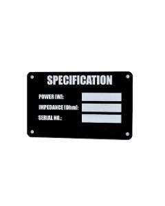 Speaker Specification label