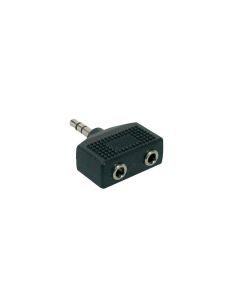 Verloop plug, 2 x 3,5 jack female stereo, 3,5mm jack male stereo