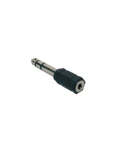 Verloop plug, 3,5mm jack female stereo, 6,3mm jack male stereo
