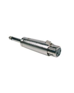 Verloop plug, XLR female metaal, 6,3mm jack male mono