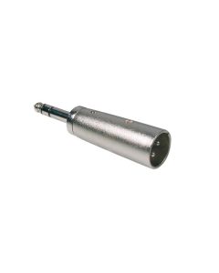 Verloop plug, XLR male metaal, 6,3mm jack male stereo