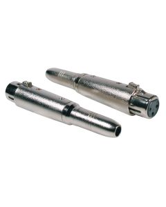 Verloop plug, XLR female metaal, 6,3mm jack female mono