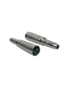 Verloop plug, XLR male metaal, 6,3mm jack female mono