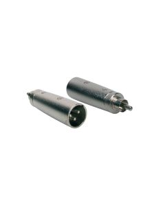 Verloop plug, XLR male metaal, RCA male