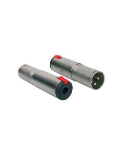 Verloop plug, 6,3mm jack female stereo lock metaal, XLR male