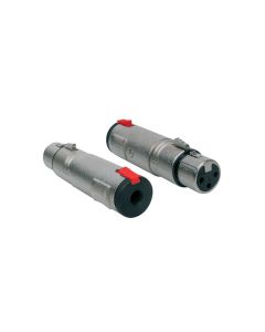 Verloop plug, 6,3mm jack female stereo lock metaal, XLR female