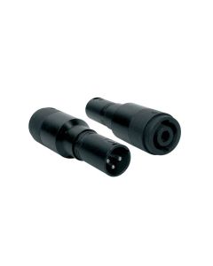 Verloop plug, speaker 4-polig male zwart metaal, XLR male