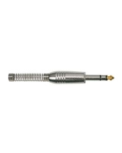 Jack plug, 6,3mm, 3-polig, nikkel, veer 7,3mm