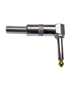 Jack plug, 6,3mm, 2-polig, nikkel, haaks, met veer 7mm