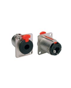 Chassis connector jack, 3-polig, aluminium, 6,3mm, lock