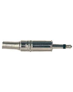Jack plug mini, 3,5mm, 2-polig, nikkel, met veer 5mm